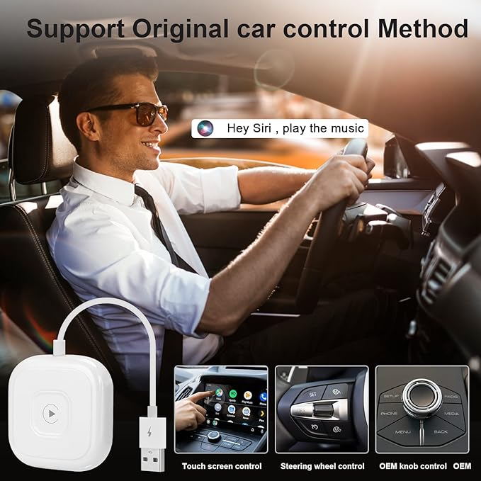 Qoosea Wireless CarPlay Adapter with 5GHz WiFi Bluetooth 5.0