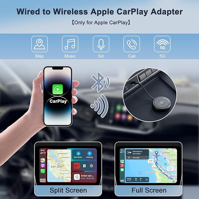 UWECAN iPhone Wireless CarPlay Adapter with USB Type C